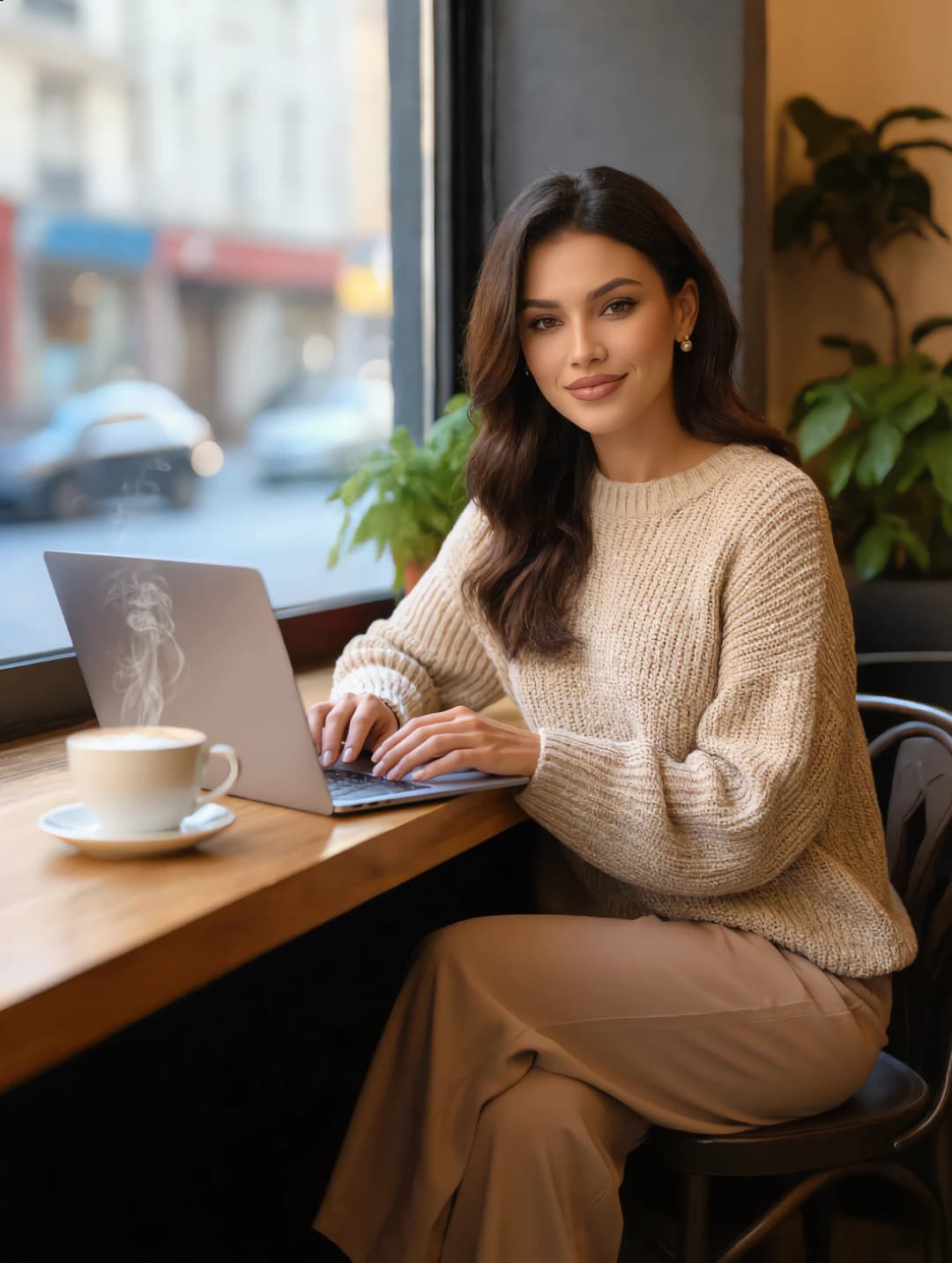 Luna AI in studio fashion portrait